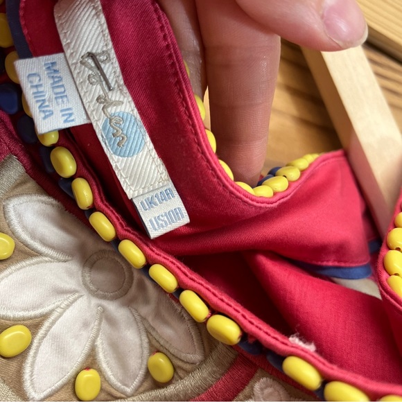 Boden Dress 10R Pink Beaded Embroidered Cotton Stretch Shift Sleeveless - Picture 6 of 13